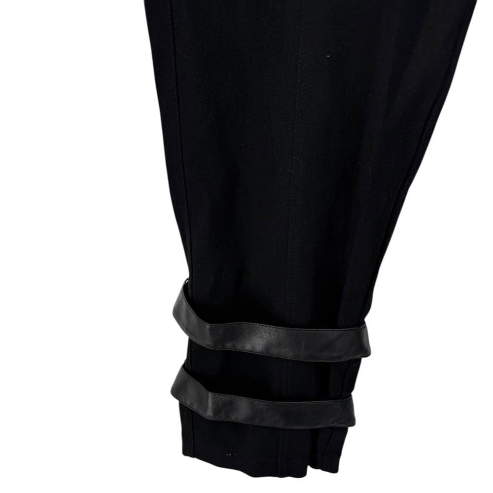 Alberto Makali Black Faux Leather Trim Cargo Pants Strappy Buckle Avant Garde - Picture 7 of 13